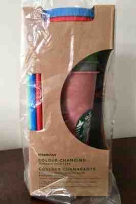 BRAND NEW, COMPLETE SET Limited Edition Starbucks Color Changing Reusable Cups - Sold on eBay May, 26th 2019 for $48.00