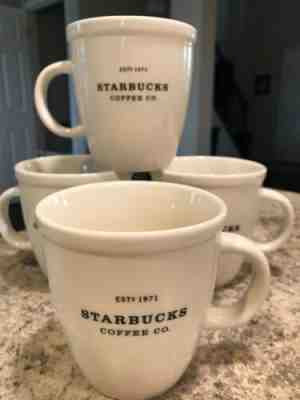 Starbucks Coffee Barista Mug Est 1971 Abbey 18 oz White 2001 Lot Of 4 - Sold on eBay Apr, 17th 2019 for $40.00
