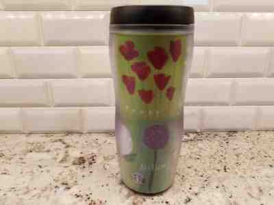 Starbucks Barista Travel Tumbler 16oz 2001 Mixed Flowers; Green Background: EUC - Sold on eBay Apr, 16th 2019 for $15.97