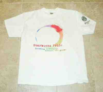 Starbucks Pride Brewing diversity around the globe * 2002 T-Shirt Size Large - Sold on eBay Apr, 13th 2019 for $18.00