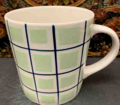 Starbucks 2003 Barista Coffee Cup Mug Mint Green/blue Plaid Stripe Mug - Sold on eBay May, 2nd 2019 for $22.00