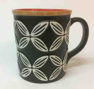 2008 Starbucks Coffee Bone China Cup Black Red Hawaiian Tiki Flowers 16 oz Mug - Sold on eBay May, 20th 2019 for $19.99