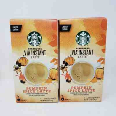 Starbucks VIA Instant Pumpkin Spice Latte 8 Single Packets Lot Of 2 Boxes NEW - Sold on eBay Jun, 20th 2019 for $24.99