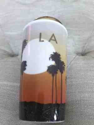 Starbucks 2015 LA Los Angeles Sunset Glass Tumbler Travel Mug Cup Gold Lid - Sold on eBay Jun, 20th 2019 for $22.00