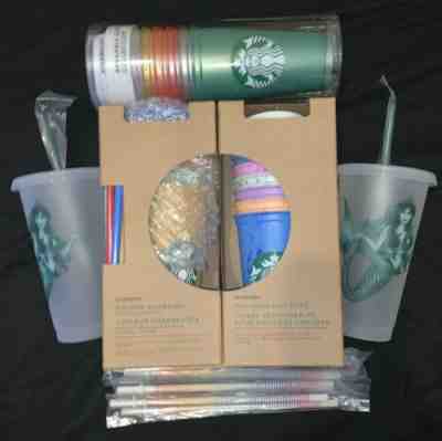 Starbucks 2019 COLOR CHANGING CUPS. Marble Hot Cups 2 Mermaid Cups 5 Pride Straw - Sold on eBay Jun, 20th 2019 for $150.00