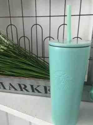 New Starbucks Matte Mint Green Stainless Steel Tumbler Cup 16oz - Sold on eBay Jun, 20th 2019 for $20.16