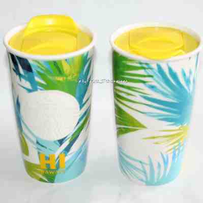 2016 Starbucks Hawaii Hawaiian Blue Palms Ceramic Travel Tumbler Mug 12 OZ NEW - Sold on eBay Jun, 20th 2019 for $49.50