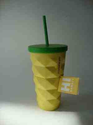 Starbucks Hawaii Yellow Pineapple Tumbler Metal Cold Drinks Cup Mug 16 oz - NEW - Sold on eBay Jun, 20th 2019 for $59.99