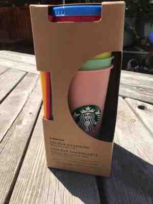 NEW 2019 Starbucks Color Changing Reusable Cold Cups LIMITED RELEASE Set Of 5 - Sold on eBay Jun, 20th 2019 for $85.00