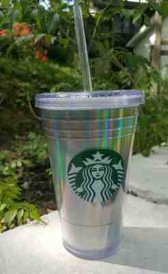 Starbucks NEW Grande Iridescent Double Walled Acrylic Cold Cup Tumbler 16 oz  - Sold on eBay Jun, 20th 2019 for $15.00