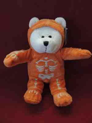 NEW Starbucks Bearista Bear Orange Skeleton Glows in Dark Plush Stuffed 11" - Sold on eBay Jun, 20th 2019 for $15.00