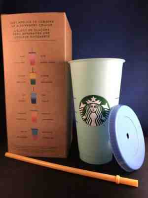 New Starbucks Color Changing Reusable Cold Cup Tumbler 24oz Venti Arctic - Sold on eBay Jun, 20th 2019 for $31.99