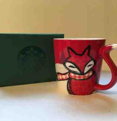 STARBUCKS - HOLIDAY Christmas 2016 - Red FOX Tail Handle Mug 12 oz NEW IN BOX - Sold on eBay Jun, 20th 2019 for $15.63