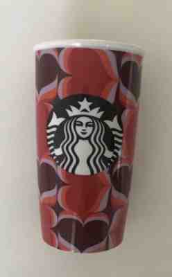STARBUCKS COFFEE HEARTS RED PINK VALENTINES MUG TRAVEL TUMBLER 12 fl oz - Sold on eBay Jun, 20th 2019 for $24.95