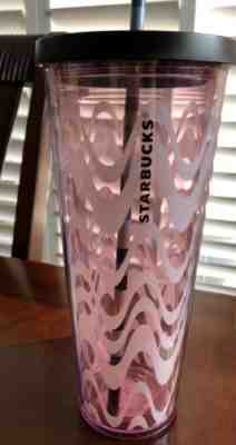 STARBUCKS 24ozs pink wavy venti cold cup $33 - Sold on eBay Jun, 19th 2019 for $33.00