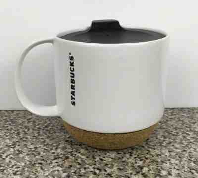 Starbucks Coffee 2013 Cork Bottom White Ceramic Travel Tumbler Mug Cup w/ Lid - Sold on eBay Jun, 19th 2019 for $29.99
