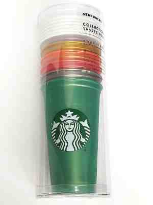 NWT Starbucks SET OF 6 Reusable Cups Limited Edition NEW NWT - Sold on eBay Jun, 19th 2019 for $28.40