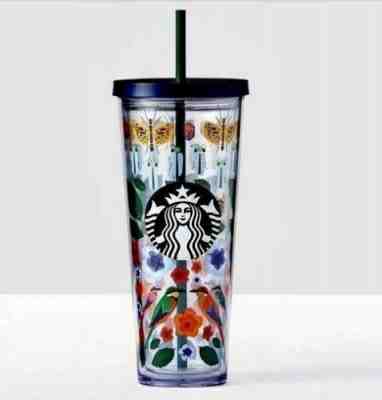 NEW STARBUCKS 24ozs birds & flowers venti cold cup - Sold on eBay Jun, 19th 2019 for $38.99