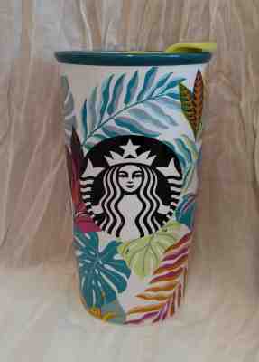 Starbucks 2017 Colorful TROPICAL LEAVES Tumbler Travel Coffee Mug 12 oz HTF - Sold on eBay Jun, 19th 2019 for $34.95