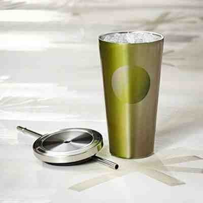 2014 Starbucks Stainless Cold Cup Tumbler w/Straw - Gradient Green DOT - 16 oz - Sold on eBay Jun, 19th 2019 for $25.00
