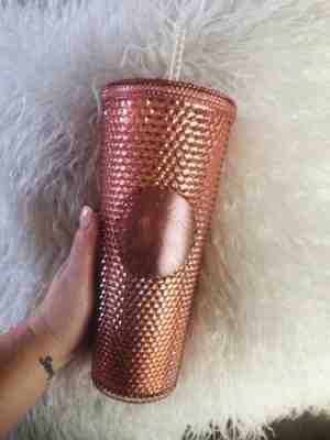 Starbucks Venti Cold Cup 24 oz. Tumbler Studded Iridescent Rose Gold New 2019 - Sold on eBay Jun, 19th 2019 for $34.95