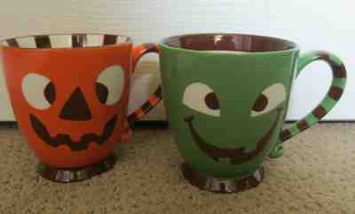 2 Starbucks 2007 Green & Orange Jack O'Lantern Monster Mugs 18 oz New - Sold on eBay Jun, 19th 2019 for $34.99