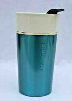 Rare Starbucks Blue Teal Stainless Steel Ceramic Travel Mug Tumbler Cup 2013 EC - Sold on eBay Jun, 19th 2019 for $28.00