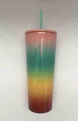 STARBUCKS 2019 COLD CUP STAINLESS STEEL OMBRE RAINBOW PRIDE TUMBLER 24 FESTIVAL - Sold on eBay Jun, 19th 2019 for $39.95