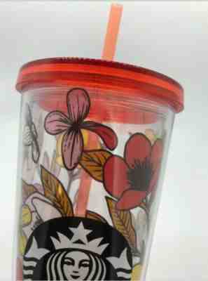 NEW Starbuck Rose Poppy Flowers Double Wall Tumbler For Cold Drink 24oz Cup 2019 - Sold on eBay Jun, 19th 2019 for $15.99