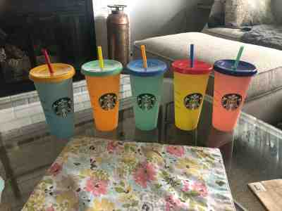 Starbucks Reusable Color Changing Cups 2019 24oz Single RED & ORANGE CUPS only - Sold on eBay Jun, 19th 2019 for $18.20