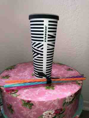 Botol Minum Atau Termos Starbucks Tumbler Black And White Stripe Zebra - Venti S - Sold on eBay Jun, 19th 2019 for $25.99