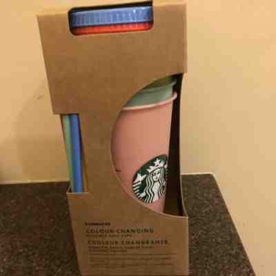 New 2019 Starbucks Color Changing Reusable Cold Cups Sold Out set of 5 - Sold on eBay Jun, 19th 2019 for $75.00