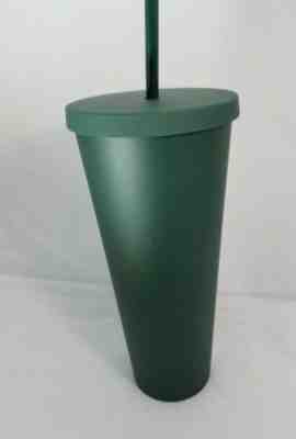 Starbucks Matte Dark Green Acrylic Cold Cup 24 Oz with Plastic Straw NEW - Sold on eBay Jun, 19th 2019 for $49.99