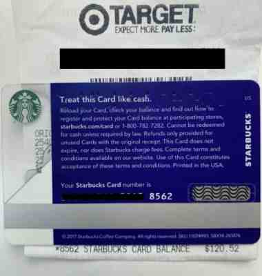 Starbucks Gift Card ~ $120 - Sold on eBay Jun, 19th 2019 for $99.99