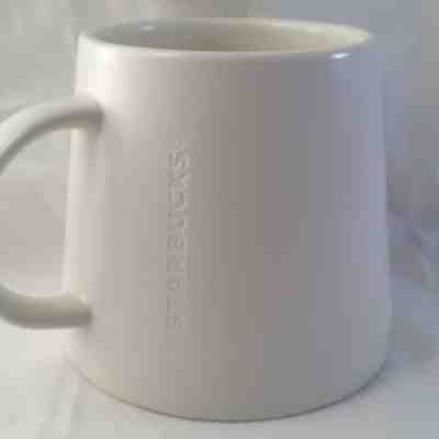 Starbucks Mug Cup White Tapered Wise Embossed Mug 2014 16 Fl Oz - Sold on eBay Jun, 19th 2019 for $19.99