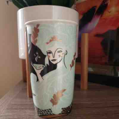 Starbucks 2018 Holiday Siren Mermaid Mint/Black Ceramic 12 oz Tumbler Travel Cup - Sold on eBay Jun, 19th 2019 for $19.38