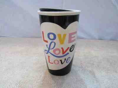Starbucks LOVE Black 12 fl oz Coffee Ceramic Tumbler Travel - Sold on eBay Jun, 19th 2019 for $30.00