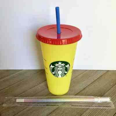 SINGLE Starbucks Color Changing Cold Cup Citron Emerald NEW 2019 + Rainbow Straw - Sold on eBay Jun, 19th 2019 for $19.00