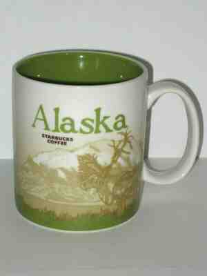 Starbucks Alaska Icon Coffee Mug Cup 16 oz Caribou Bear Green 2011 - Sold on eBay Jun, 19th 2019 for $72.00