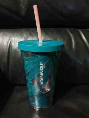 NEW Starbucks 2019 Palm Tree Leaves Tumbler GRANDE Green 16oz + Pink Straw RARE - Sold on eBay Jun, 18th 2019 for $19.99