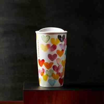New w/Box Starbucks Coffee Watercolor Hearts Double Wall Travel Tumbler Mug  - Sold on eBay Jun, 18th 2019 for $20.00