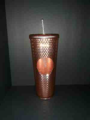 Starbucks 2019 Acrylic Iridescent Rose Gold Pink Studded 24oz Cold Cup Tumbler  - Sold on eBay Jun, 18th 2019 for $20.50
