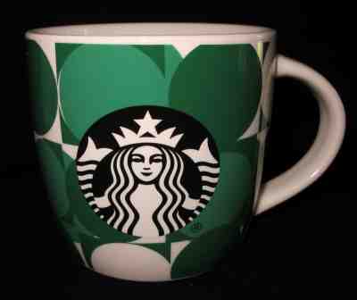 Starbucks Coffee MUG 14oz. GREEN DOTS w/ Black Siren Logo Cup - Sold on eBay Jun, 18th 2019 for $15.99