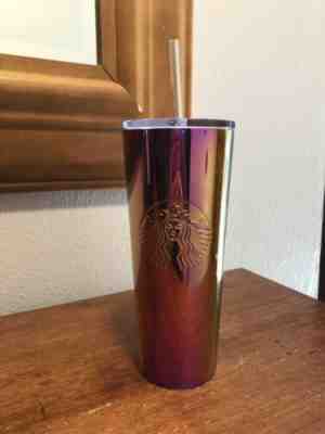 NEW 2019 STARBUCKS TUMBLER COLD CUP IRIDESCENT PINK PURPLE STAINLESS STEEL 24oz - Sold on eBay Jun, 18th 2019 for $39.99