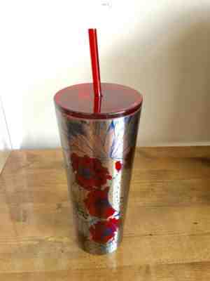 Starbucks Metal Tumbler Cup Summer 2019 Red And Blue Flowers Venti 11098901 - Sold on eBay Jun, 18th 2019 for $29.99
