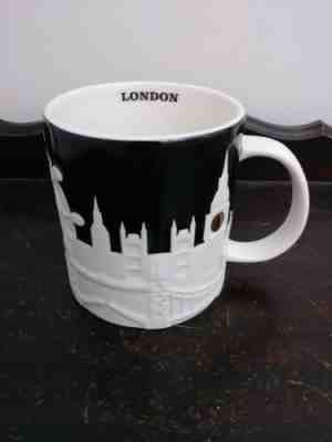 Starbucks Collector Series 2011 London Big Ben Black & White Relief Coffee Mug - Sold on eBay Jun, 18th 2019 for $50.00