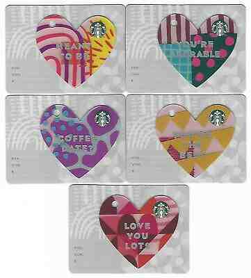 INDONESIA  Starbucks cards " VALENTINE'S  DAY  2019 " Set of 5 - RARE - Sold on eBay Jun, 18th 2019 for $24.75