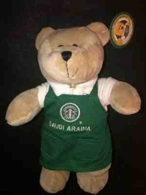 Starbucks bearista bear Green Apron Old Logo 2007 Saudi Arabia +TAGS.US SELLER!!