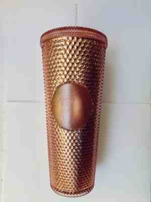 Starbucks Iridescent Rose Gold Pink Peach Studded Rainbow Cold Cup Tumbler NEW - Sold on eBay Jun, 18th 2019 for $24.00