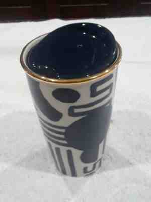 Starbucks Travel Mug White and Blue Ceramic Coffee Cup w/Lid 2015 Tumbler 12 oz  - Sold on eBay Jun, 18th 2019 for $19.95